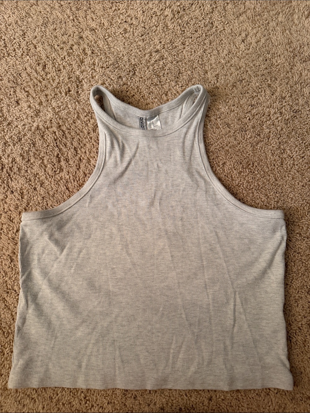 H&M Light Gray Ribbed High Neck Tank